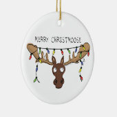 Moose Niedlich Funny Christmas Keramik Ornament (Rechts)