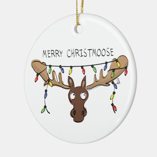 Moose Niedlich Funny Christmas Keramik Ornament (Links)