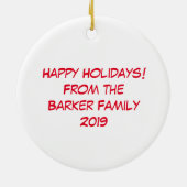 Moose Niedlich Funny Christmas Keramik Ornament (Hinten)