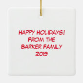 Moose Niedlich Funny Christmas Keramikornament (Rückseite)