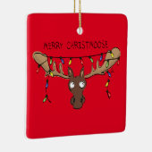 Moose Niedlich Funny Christmas Keramikornament (Rechts)