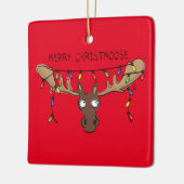 Moose Niedlich Funny Christmas Keramikornament (Links)