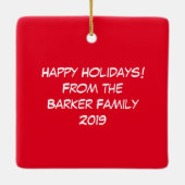 Moose Niedlich Funny Christmas Keramikornament (Rückseite)