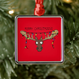 Moose Niedlich Funny Christmas Ornament Aus Metall