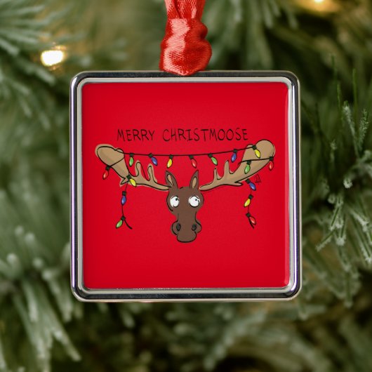 Moose Niedlich Funny Christmas Ornament Aus Metall (Baum)
