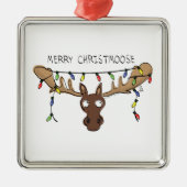 Moose Niedlich Funny Christmas Ornament Aus Metall (Vorne)