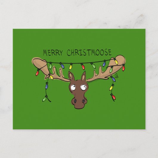 Moose Niedlich Funny Christmas Postkarte (Vorderseite)