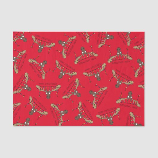 Moose Niedlich Funny Christmas Seidenpapier (Vorderseite)
