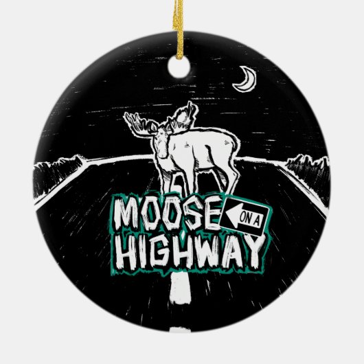 Moose on a Highway Ornament (Hinten)