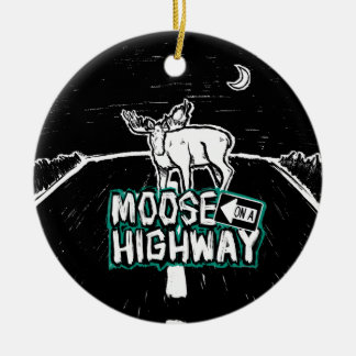 Moose on a Highway Ornament