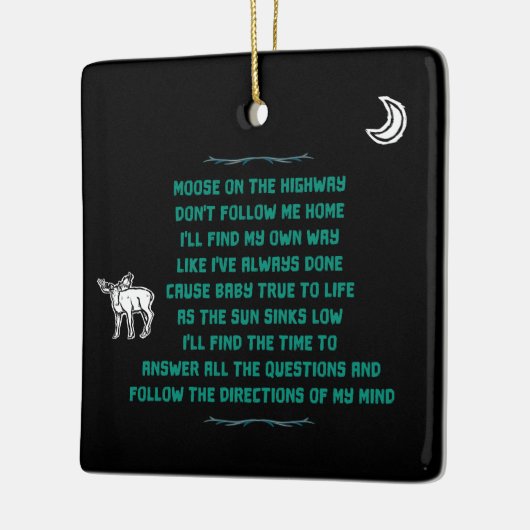 Moose on a Highway Texte Ornament (Links)