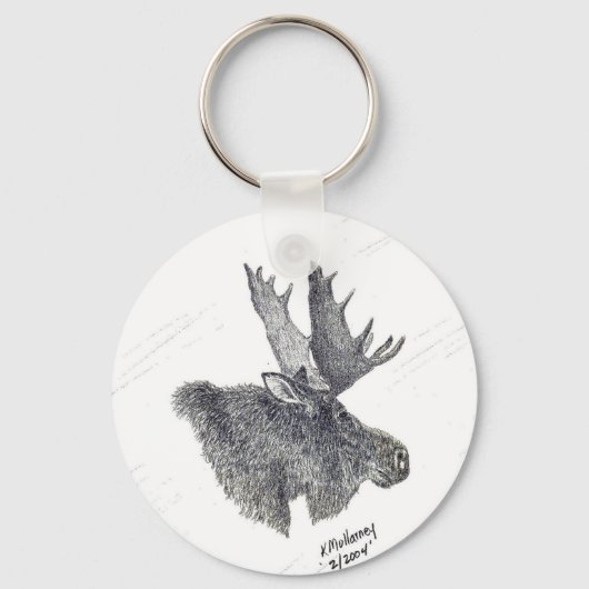 Moose Portrait Schlüsselanhänger (Vorderseite)