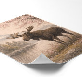Moose poster, Canadian Wildlife Art, Forest Anim Poster (Ecke)