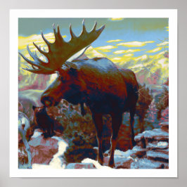 Moose Print Poster