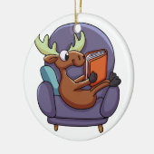 Moose reading a book wir haben Sofa Choose back co Keramik Ornament (Links)