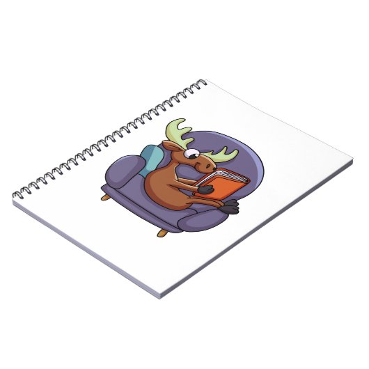 Moose reading a book wir haben Sofa Choose back co Notizblock (Linke Seite)