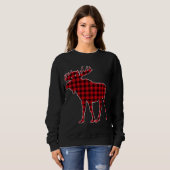 Moose Red Kariert Buffalo Matching Pajama Sweatshirt (Vorne ganz)