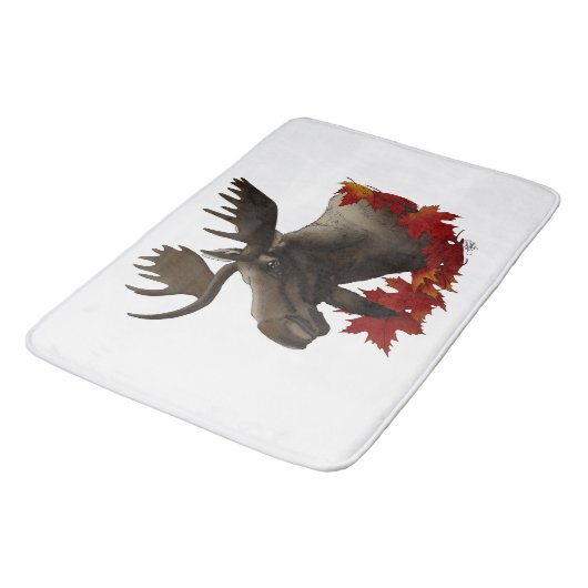 Moose Red Maple Blätter Badematte (Schrägansicht)