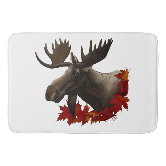 Moose Red Maple Blätter Badematte (Vorderseite)