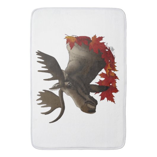 Moose Red Maple Blätter Badematte (Vorderseite Vertikal)