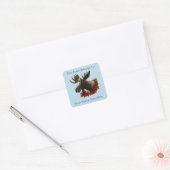 Moose Red Maple Blätter Buchzeichen Quadratischer Aufkleber (Umschlag)