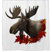 Moose Red Maple Blätter Duschvorhang (Vorderseite)