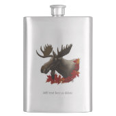 Moose Red Maple Blätter Flachmann (Vorderseite)