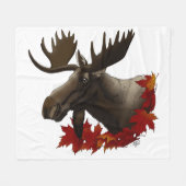 Moose Red Maple Blätter Fleecedecke (Vorderseite (Horizontal))