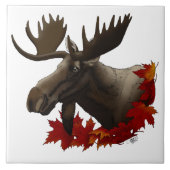 Moose Red Maple Blätter Fliese (Vorderseite)