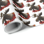 Moose Red Maple Blätter Geschenkpapier (Rolleneckpunkt)