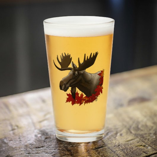 Moose Red Maple Blätter Glas
