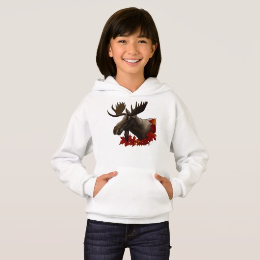 Moose Red Maple Blätter Hoodie (Vorne ganz)