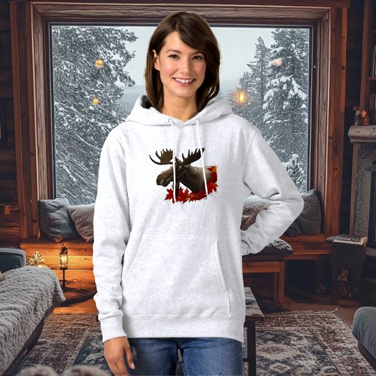 Moose Red Maple Blätter Hoodie