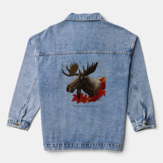 Moose Red Maple Blätter Jeansjacke (Rückseite)