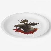 Moose Red Maple Blätter Pappteller (Schrägansicht)
