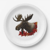 Moose Red Maple Blätter Pappteller (Vorderseite)