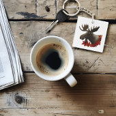 Moose Red Maple Blätter Schlüsselanhänger