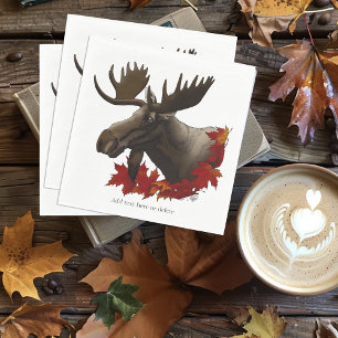Moose Red Maple Blätter Serviette