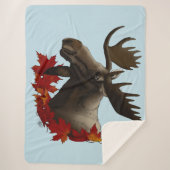 Moose Red Maple Blätter Sherpadecke (Vorderseite)