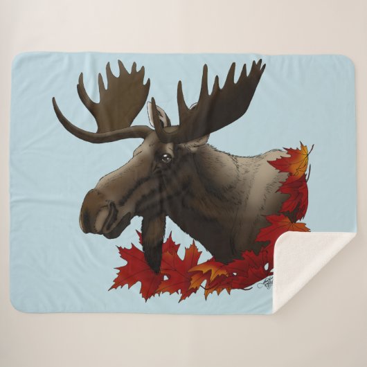 Moose Red Maple Blätter Sherpadecke (Vorderseite (Horizontal))