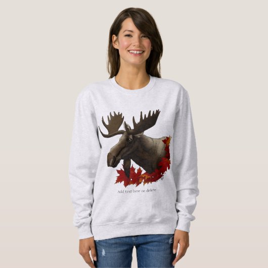 Moose Red Maple Blätter Sweatshirt (Vorne ganz)