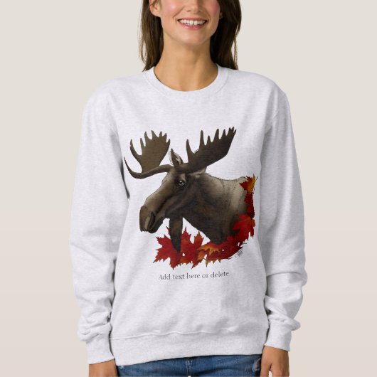 Moose Red Maple Blätter Sweatshirt (Vorderseite)