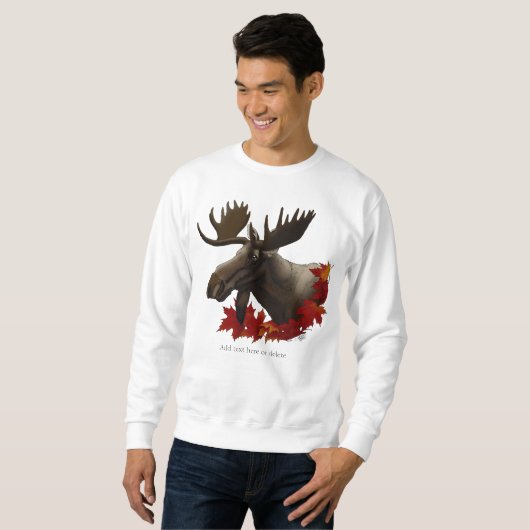 Moose Red Maple Blätter Sweatshirt (Vorne ganz)
