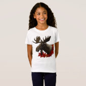 Moose Red Maple Blätter T-Shirt (Vorne ganz)