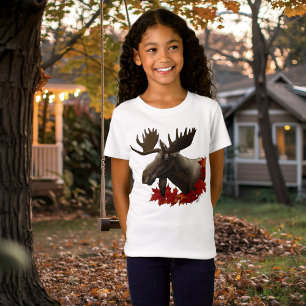Moose Red Maple Blätter T-Shirt