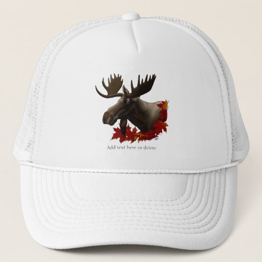 Moose Red Maple Blätter Truckerkappe (Vorderseite)