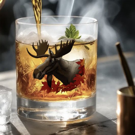Moose Red Maple Blätter Whiskyglas