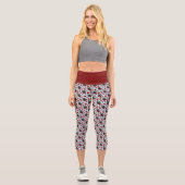 Moose Red Maple Leaves  Capri Leggings (Vorderseite)