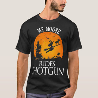 Moose Rides Shot animal Lover Party VNeck T-Shirt