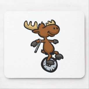 Moose riding unicycle Choose Background Mousepad